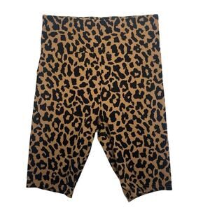 Wild Fable Women’s Brown Black Leopard Print High Rise Biker Shorts Size Small S